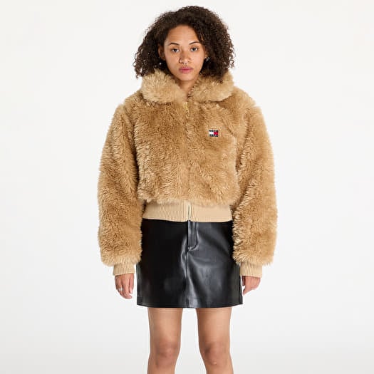 Tommy Jeans Faux Shearling Jacket Beige