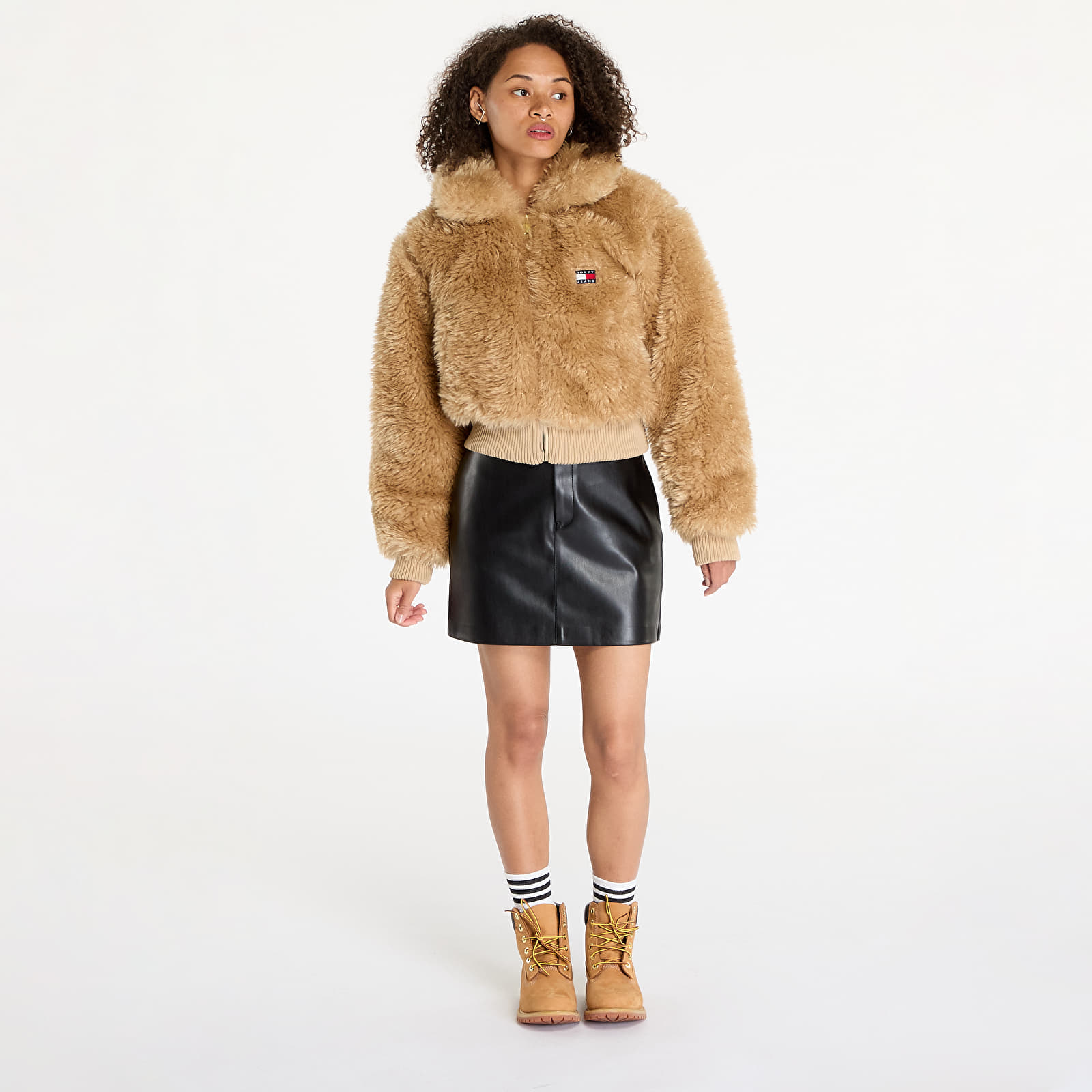 Jakker til kvinder Tommy Jeans Faux Shearling Jacket Beige