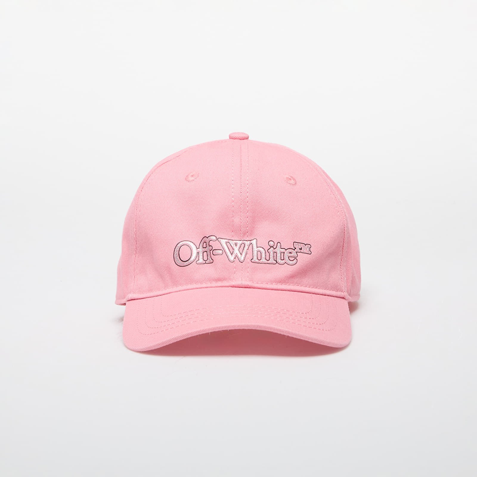Детски шапки Off-White Kids Big Bookish Baseball Pink/ Glittered