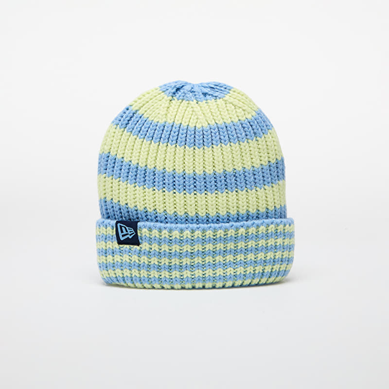 New Era Knit Medium Stripe Beanie Pastel Blue