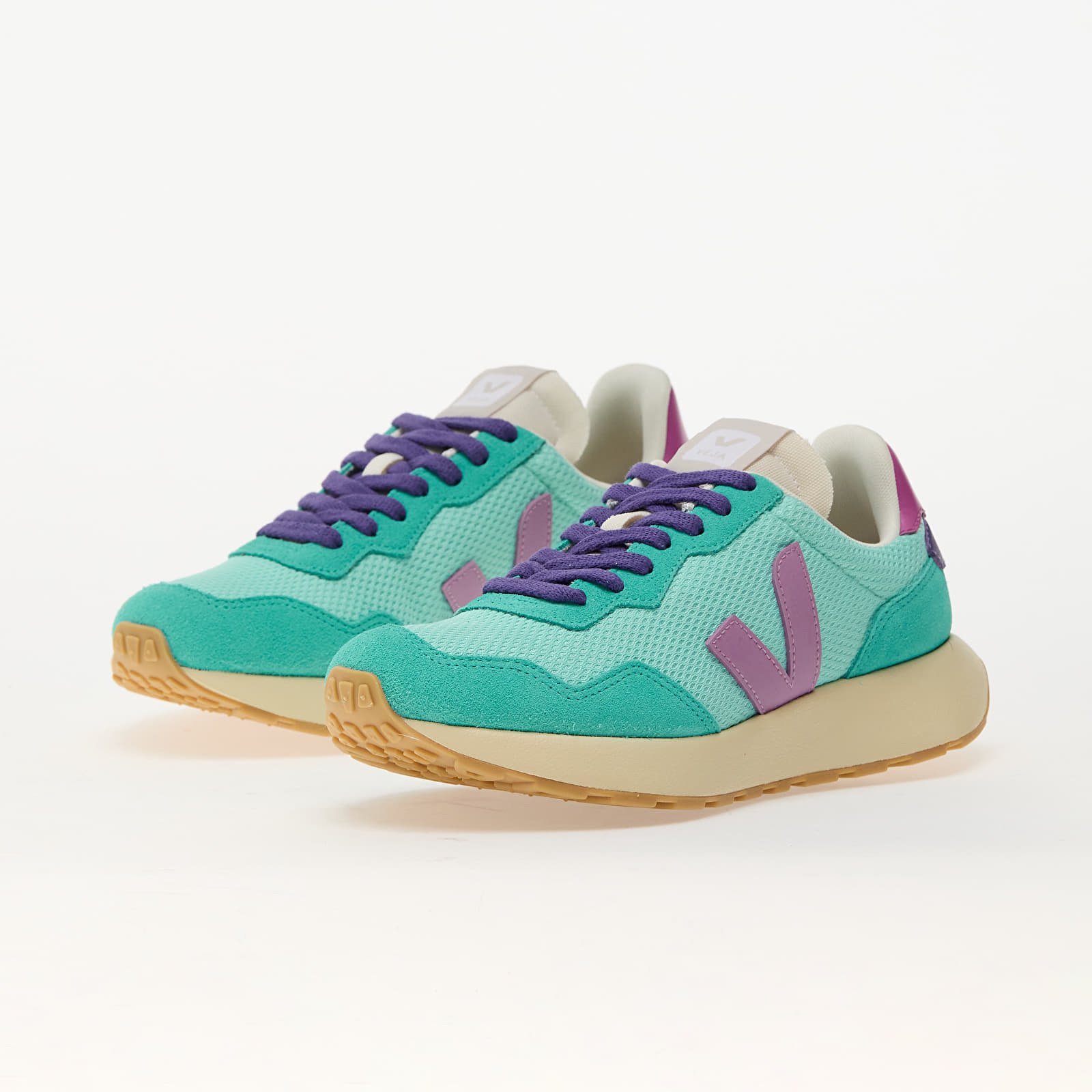 Încălțăminte și sneakerși pentru femei Veja W Paulistana Turquoise_Mulberry