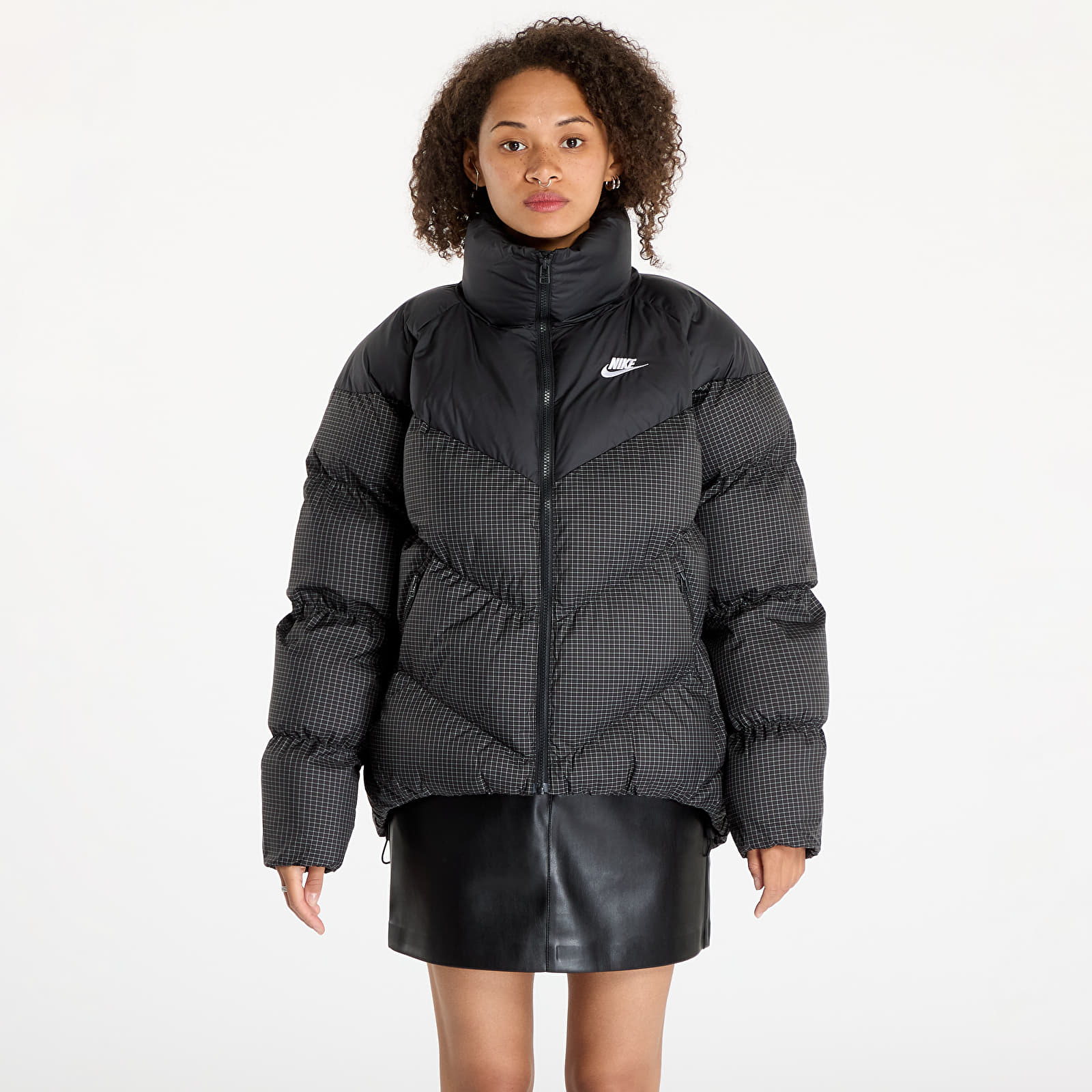 Kurtki Nike Sportswear Windpuffer Therma-FIT Loose Puffer Jacket Black/ White