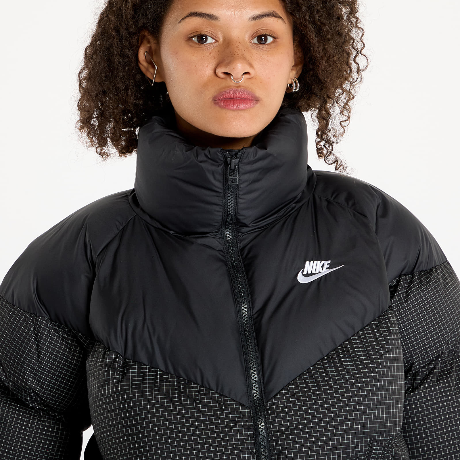 Kurtki Nike Sportswear Windpuffer Therma-FIT Loose Puffer Jacket Black/ White