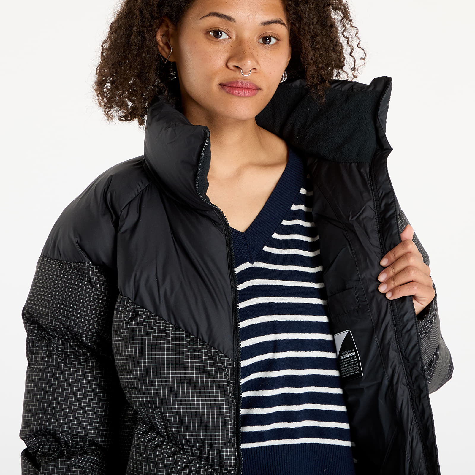 Kurtki Nike Sportswear Windpuffer Therma-FIT Loose Puffer Jacket Black/ White