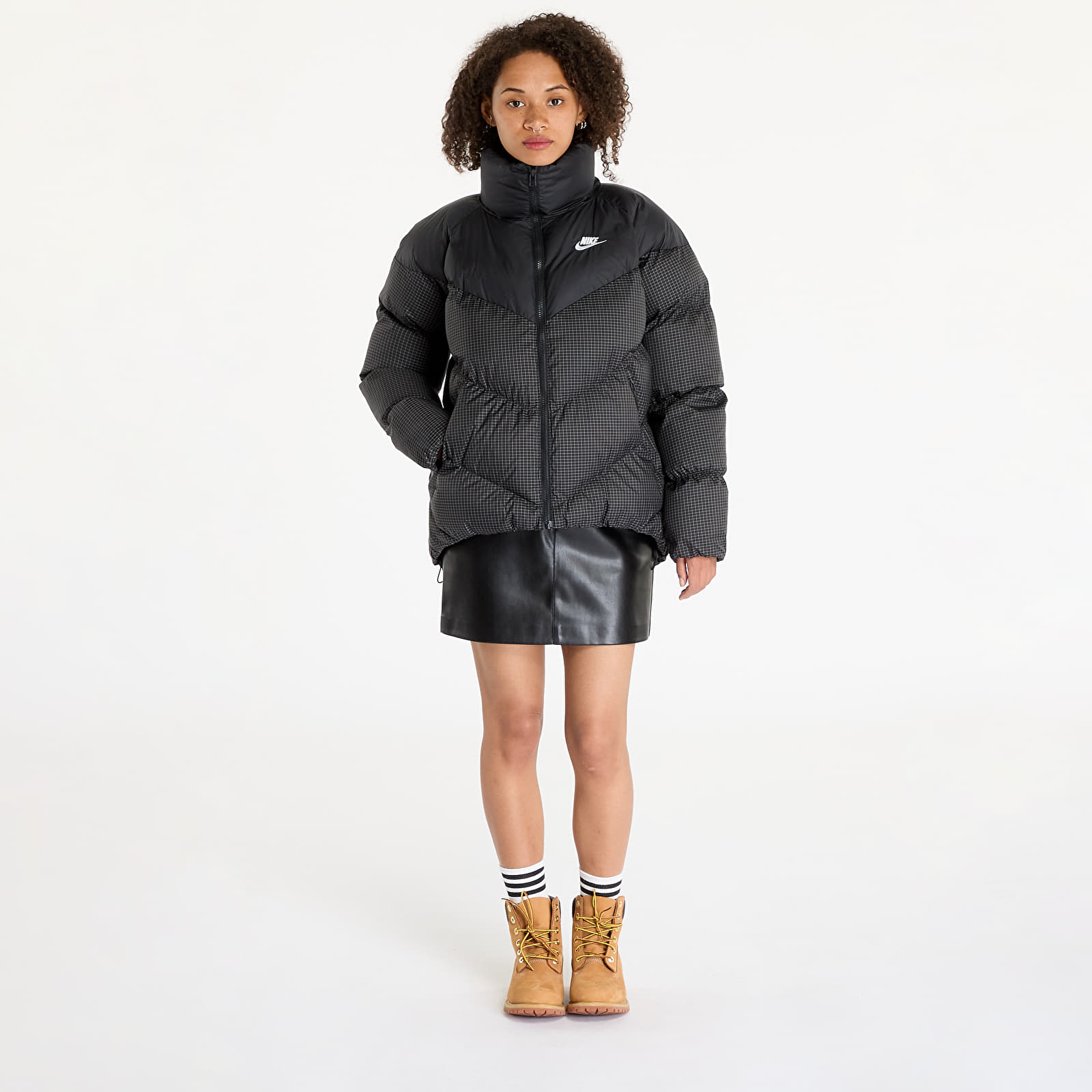Kurtki Nike Sportswear Windpuffer Therma-FIT Loose Puffer Jacket Black/ White