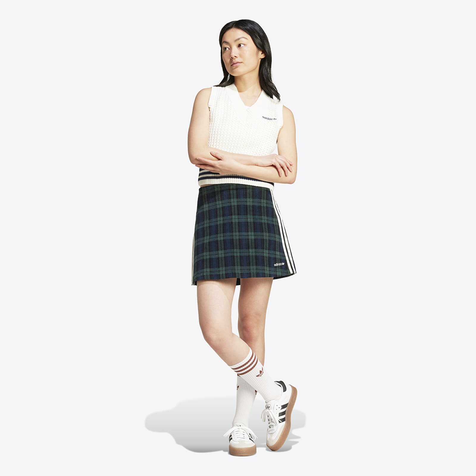 Faldas adidas Tartan Skirt Night Indigo/ Black/ Shagrn