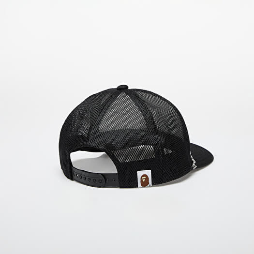 帽子 CRYSTAL STONE APE HEAD MESH CAP BLACK Caps A BATHING APE x SWAROVSKI Rhinestone Ape Head Mesh Cap
