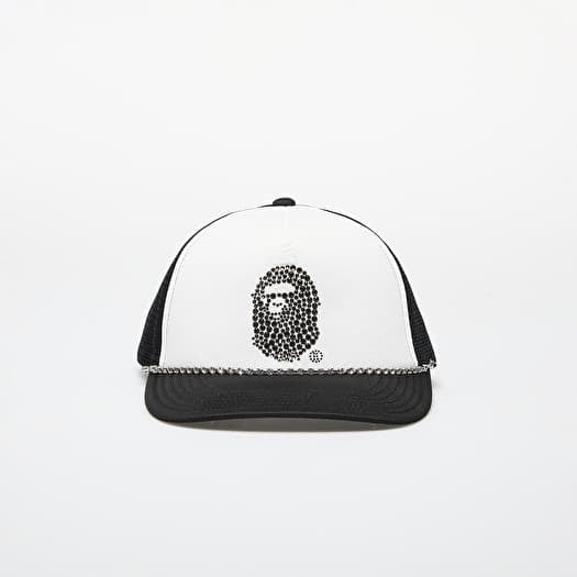 Cap A BATHING APE x SWAROVSKI Rhinestone Ape Head Mesh Cap M Black