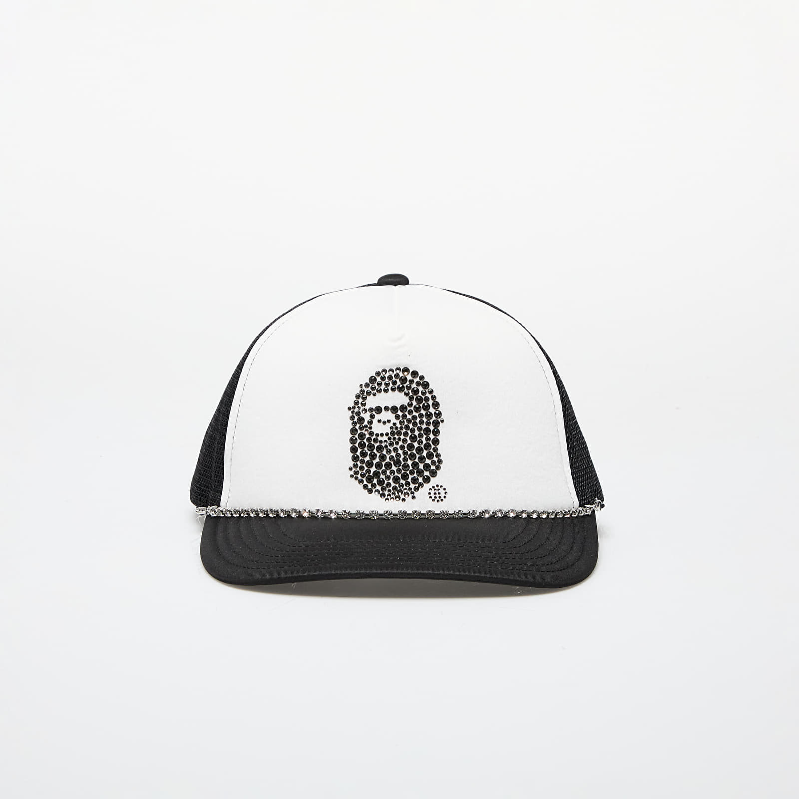 Sapkák A BATHING APE x SWAROVSKI Rhinestone Ape Head Mesh Cap M Black