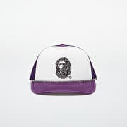A BATHING APE x SWAROVSKI Rhinestone Ape Head Mesh Cap M Purple
