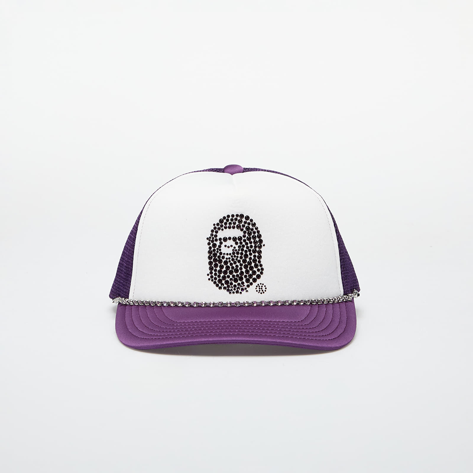 Sapkák A BATHING APE x SWAROVSKI Rhinestone Ape Head Mesh Cap M Purple