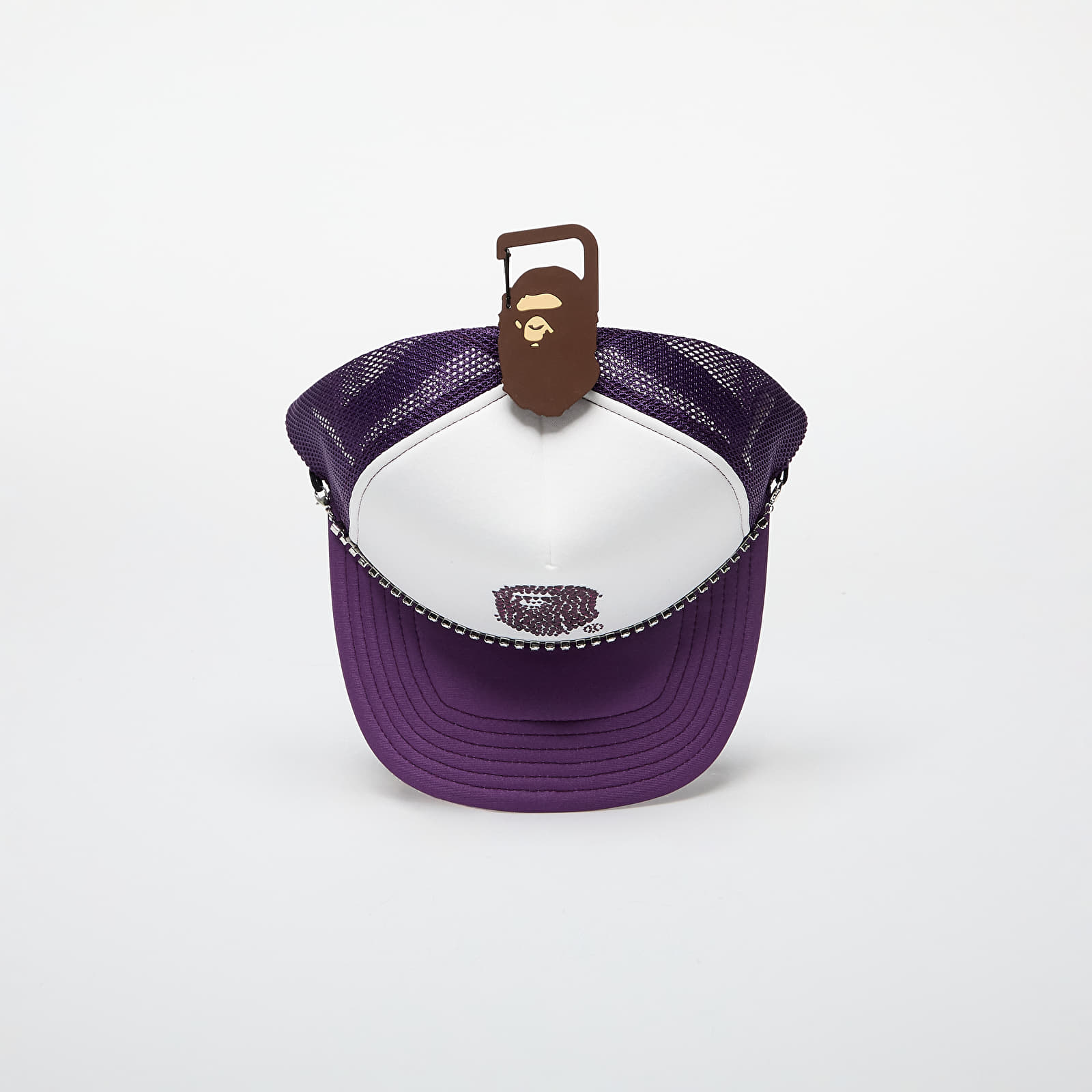 Sapkák A BATHING APE x SWAROVSKI Rhinestone Ape Head Mesh Cap M Purple