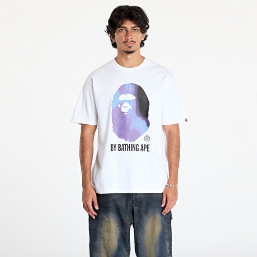 A BATHING APE Tie Dye By Bathing Ape Tee White/ Black