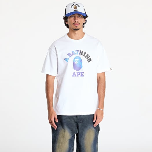 T-shirt A BATHING APE Tie Dye College Tee White/ Black