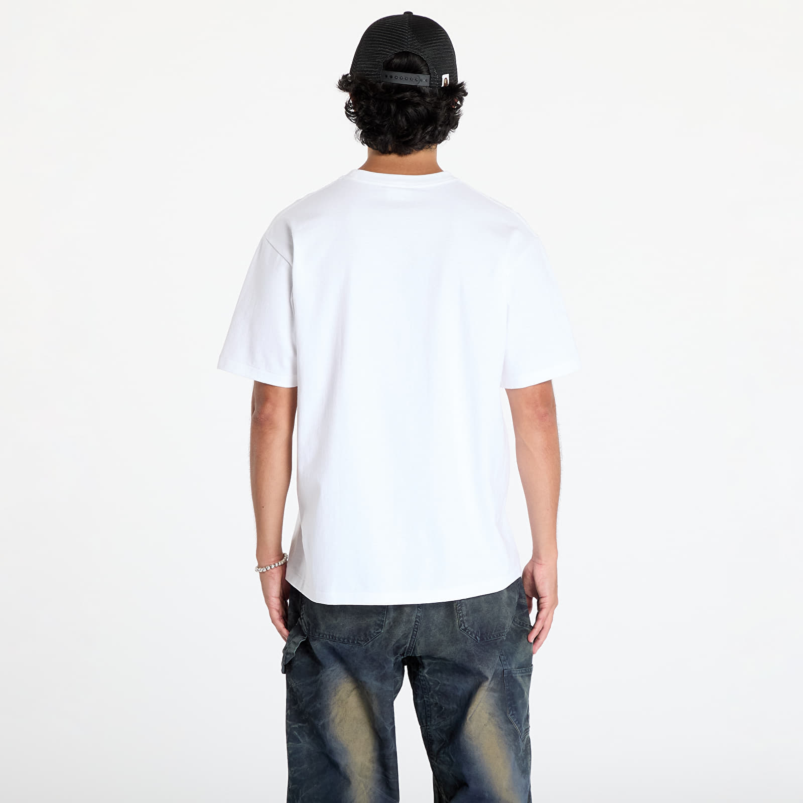T-shirty męskie A BATHING APE Tie Dye College Tee White/ Black
