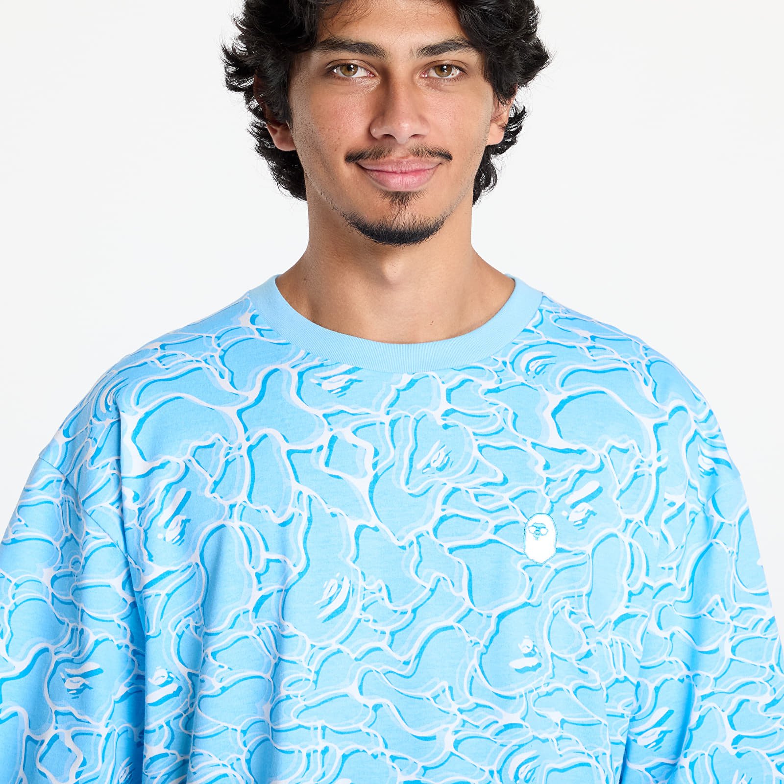Männer T-Shirts A BATHING APE Abc Sea Surface Camo Relaxed Fit Tee Blue