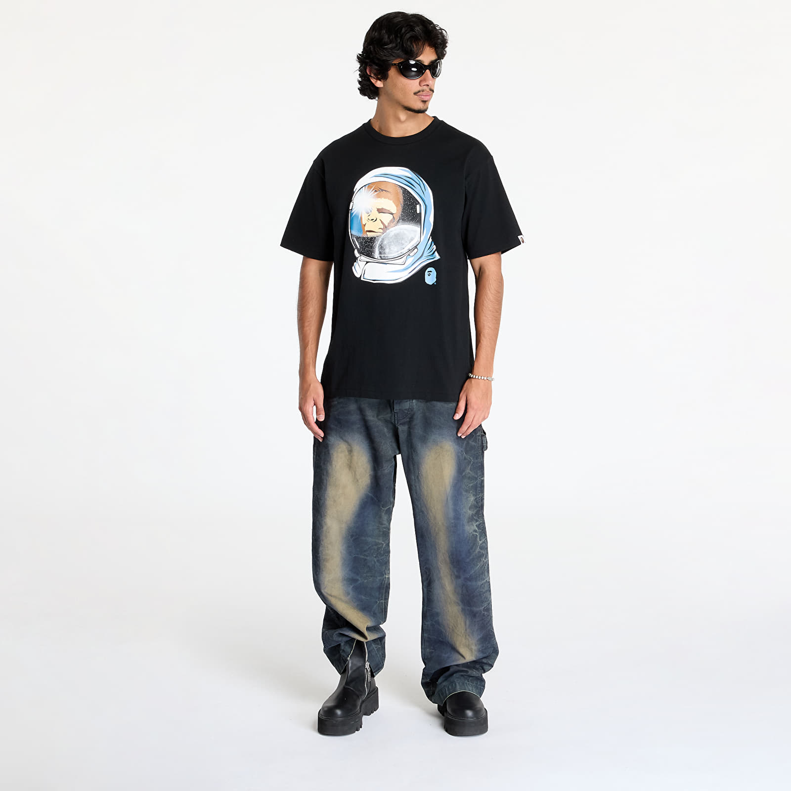Männer T-Shirts A BATHING APE Space Ape Tee Black
