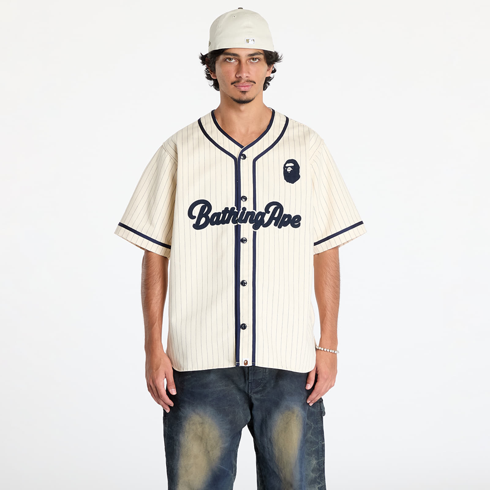 Chemises homme A BATHING APE A Bathing Ape Baseball Shirt Ivory Footshop