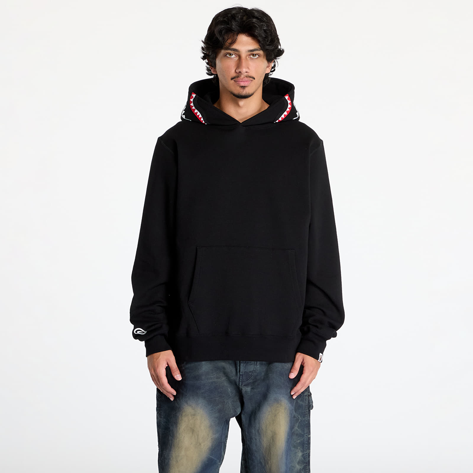 Pánské mikiny A BATHING APE Shark Pullover Hoodie Black