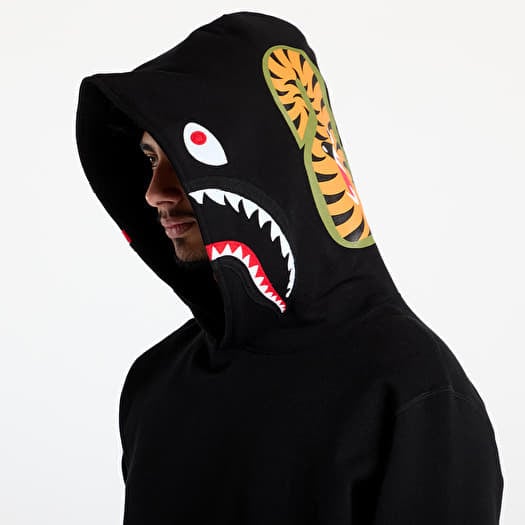 Men s hoodies A BATHING APE Shark Pullover Hoodie Black Footshop