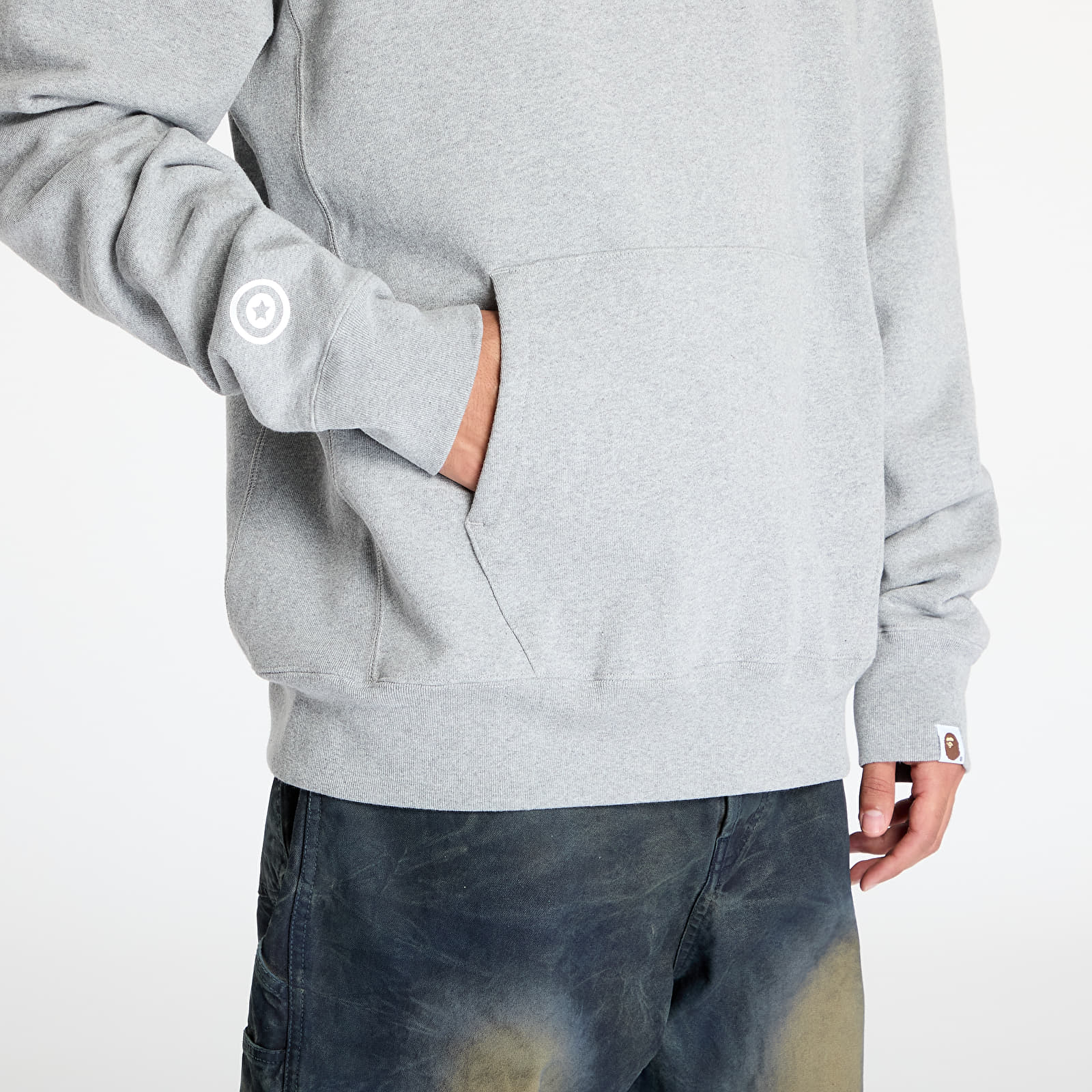 Pánske mikiny A BATHING APE Shark Pullover Hoodie Gray
