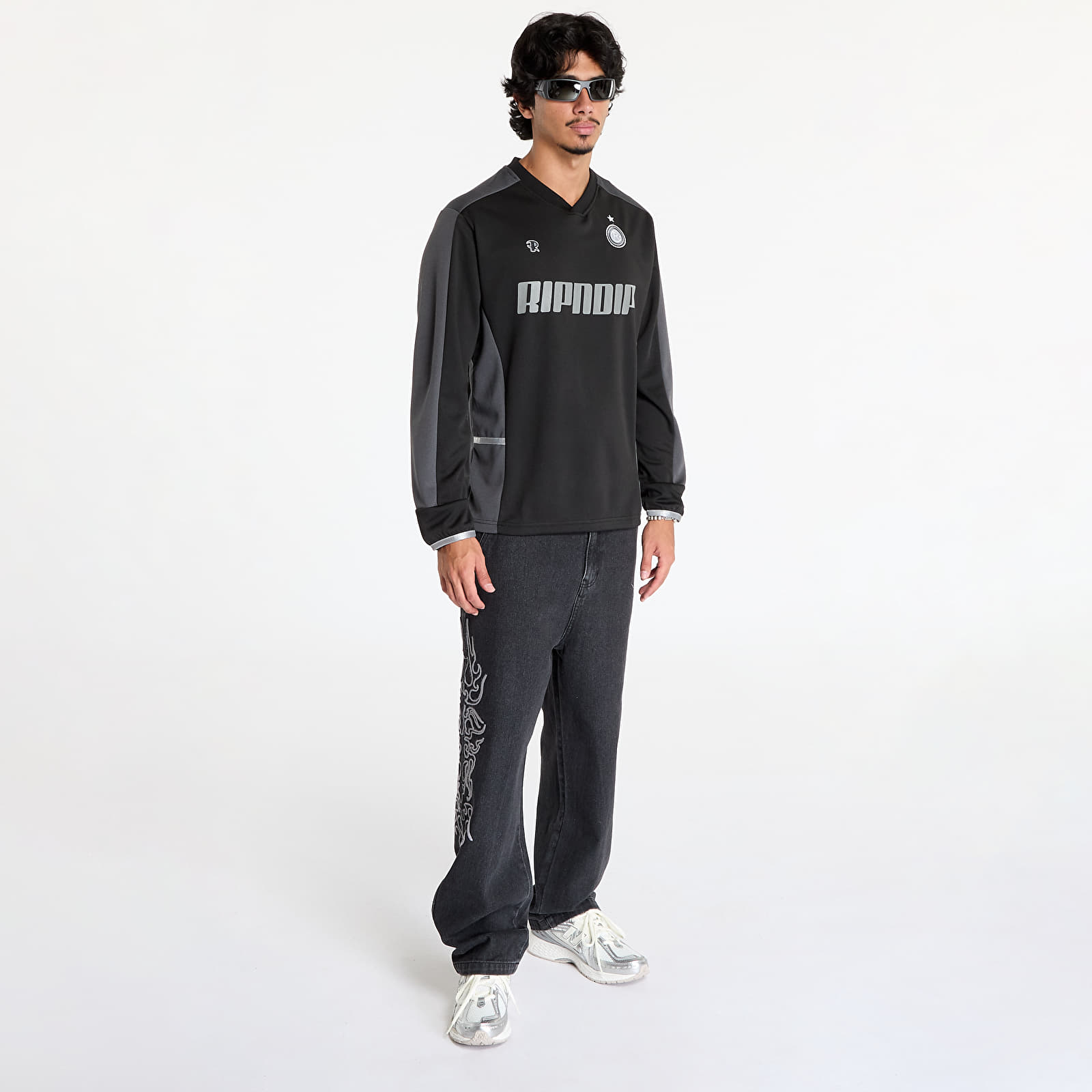 Jerseuri RIPNDIP Fc Long Sleeve Soccer Jersey Black/ Light Blue