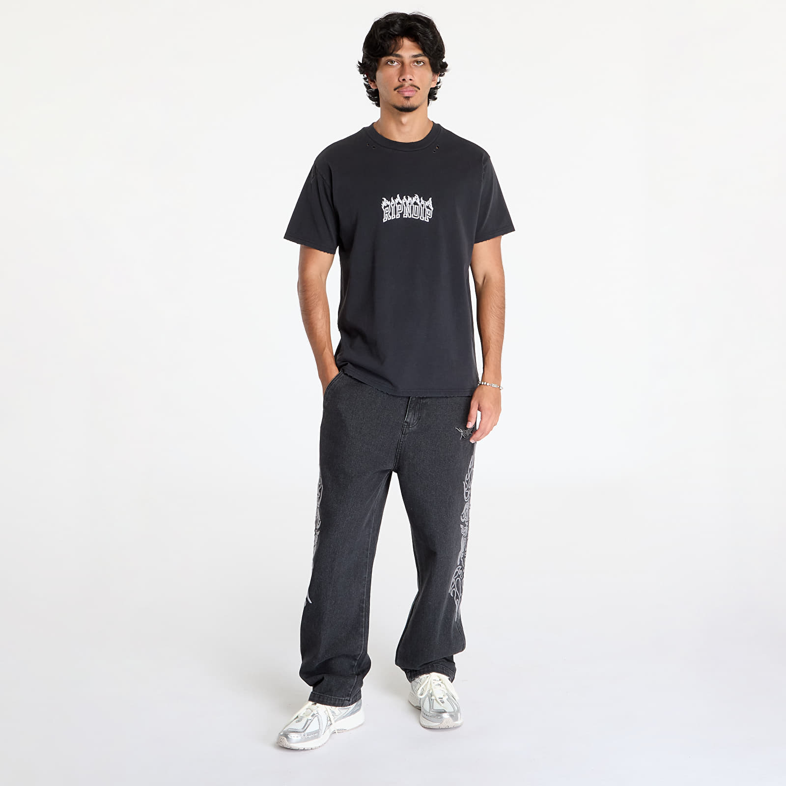 Férfi pólok RIPNDIP Fire Spirit Tee Black