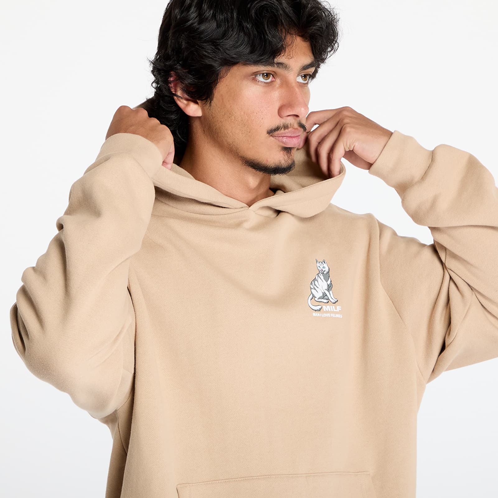 Мъжки суичъри RIPNDIP Man I Love Felines Hoodie Sandstone