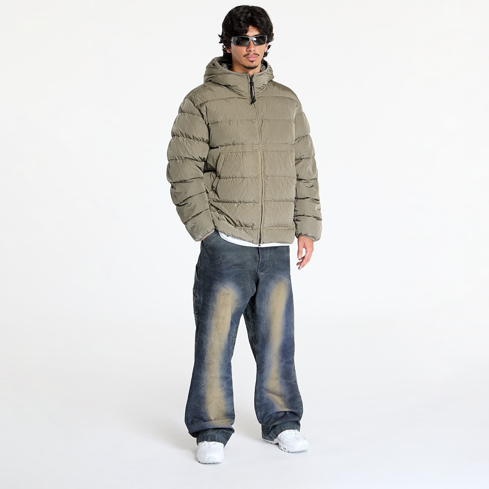 Férfi kabátok C.P. Company Chrome-R Goggle Down Jacket Black/ Walnut