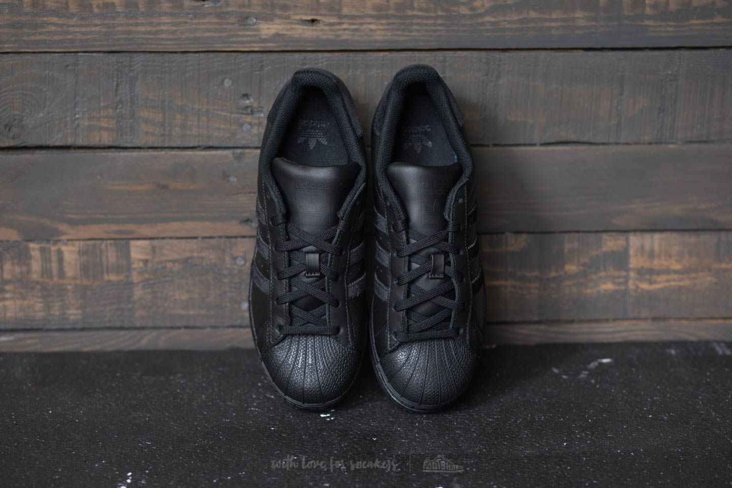 Women's shoes adidas Superstar J Core black/ Core Black/ Core Black