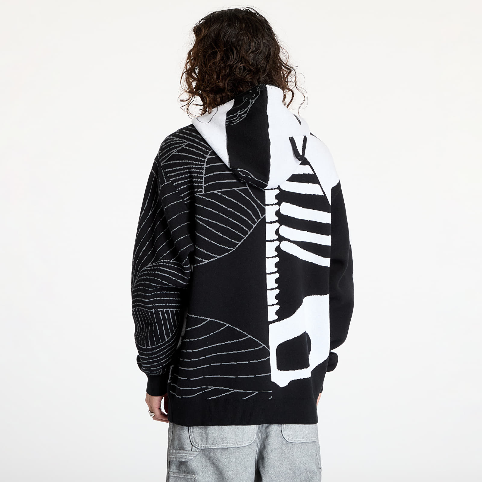 Moški hoodiji  RIPNDIP Skelly Nerm Knit Hoodie Black/ White