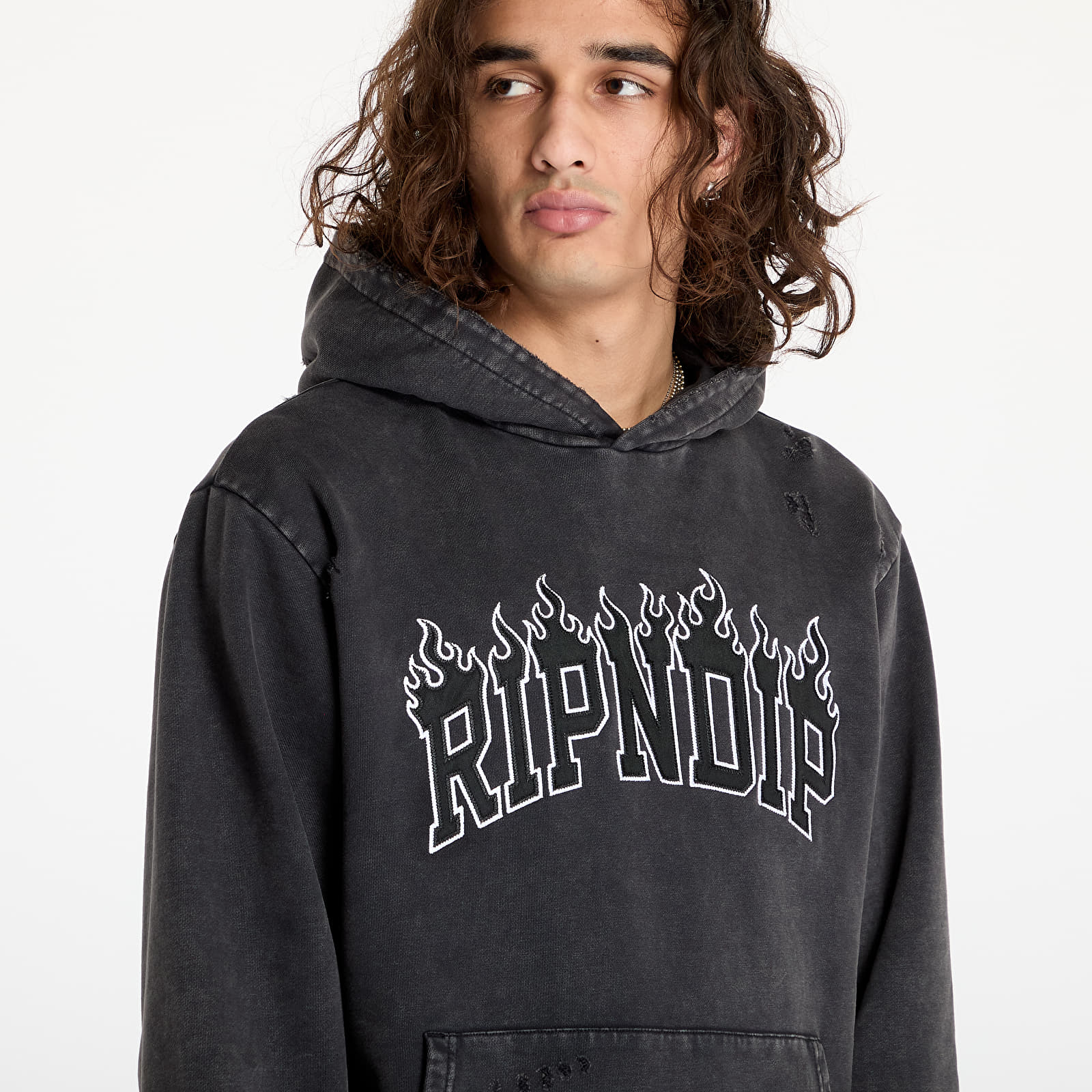 Férfi kapucnis pulcsik RIPNDIP Fire Spirit Hoodie Black