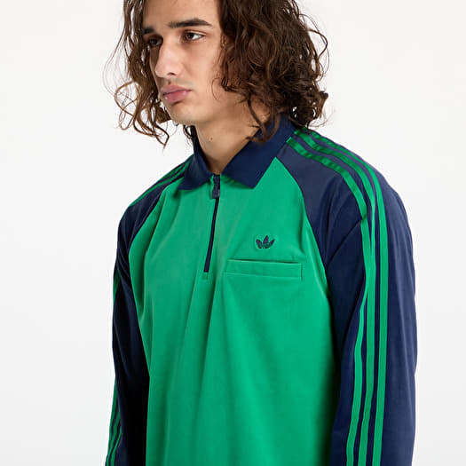 Magliette da uomo adidas Velour Polo Green/ Night Indigo Footshop