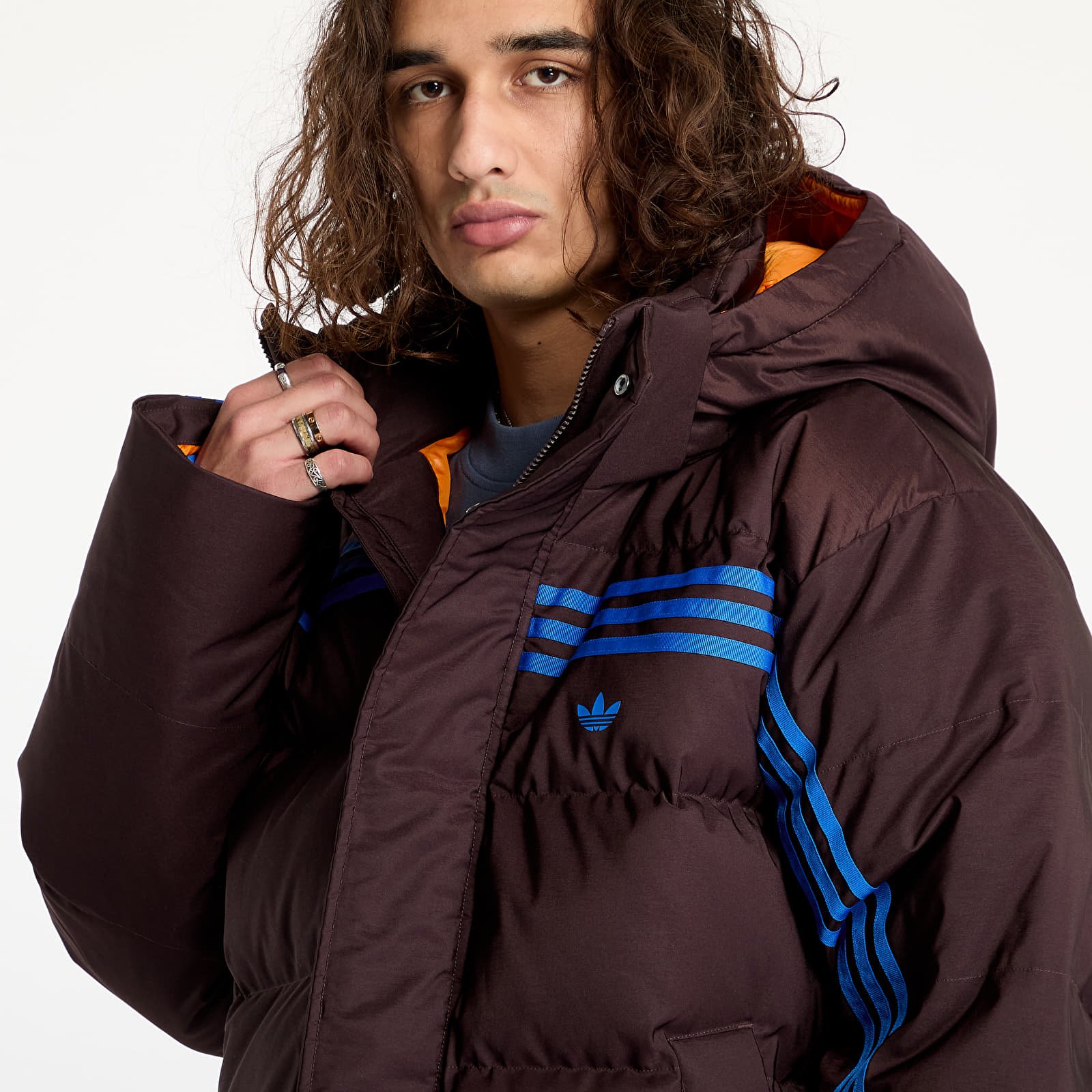 Férfi kabátok adidas Premium Puffer Jacket Shale Brown