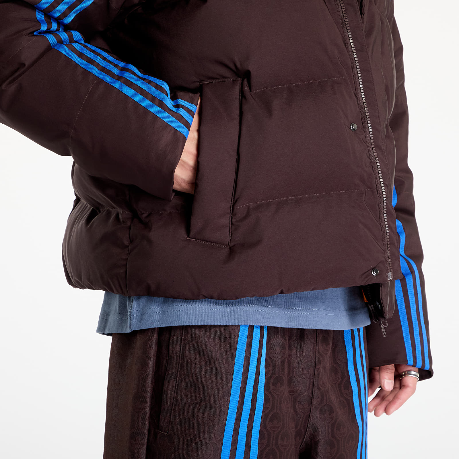 Férfi kabátok adidas Premium Puffer Jacket Shale Brown