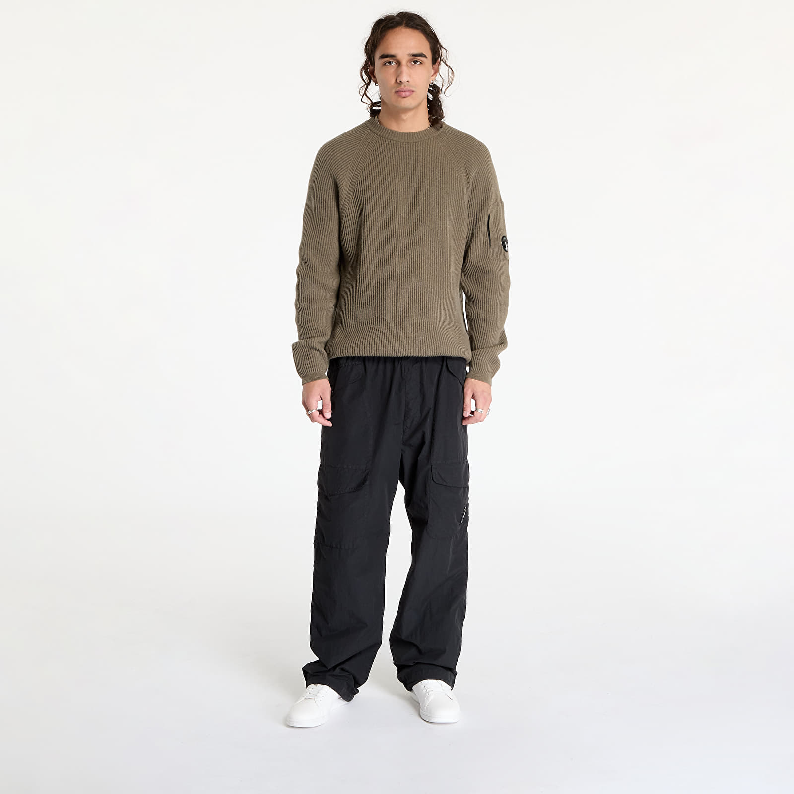 Pánské kalhoty C.P. Company Flatt Nylon Loose Utility Pants Black