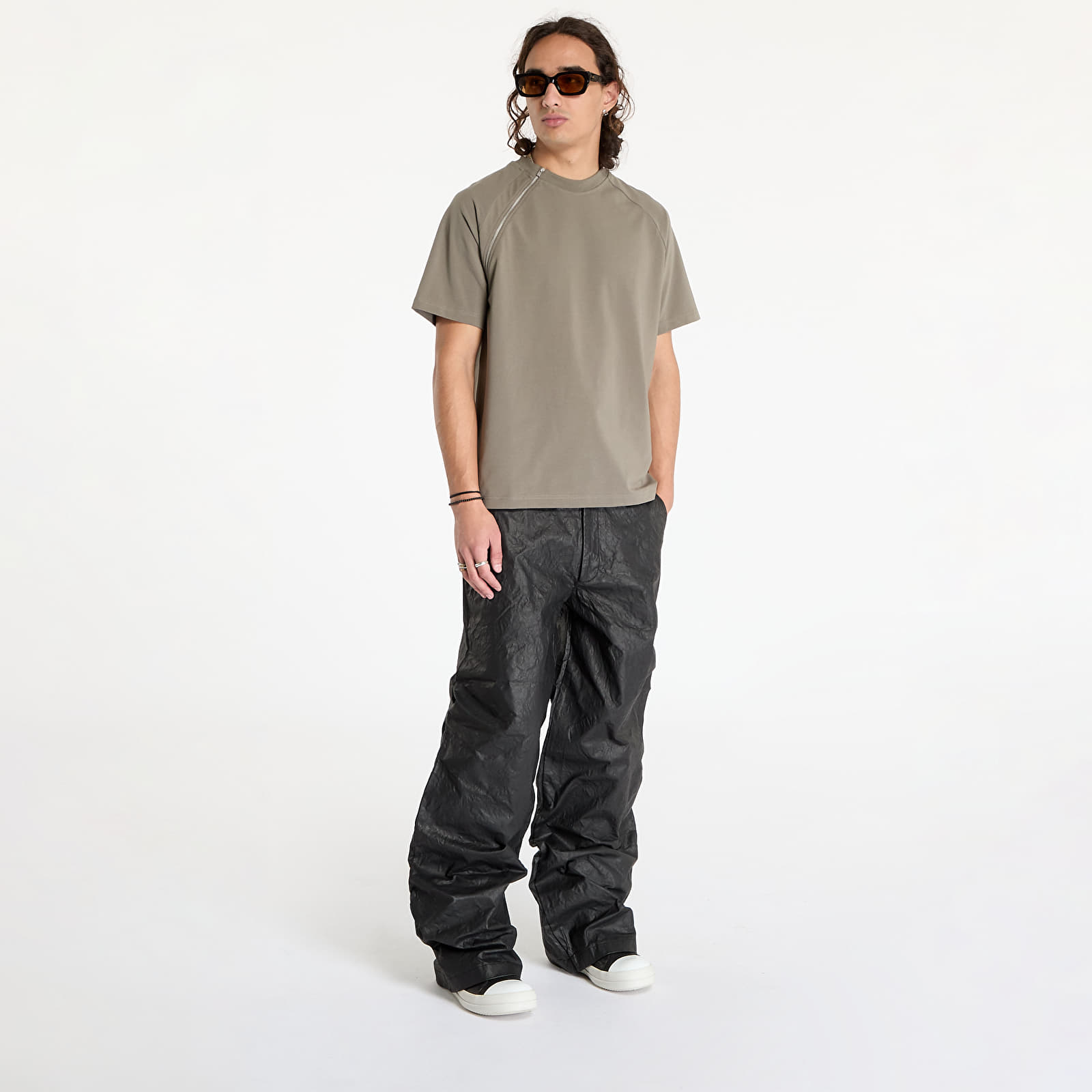 T-Shirts HELIOT EMIL Sequence Zip T-Shirt UNISEX Dusty Green