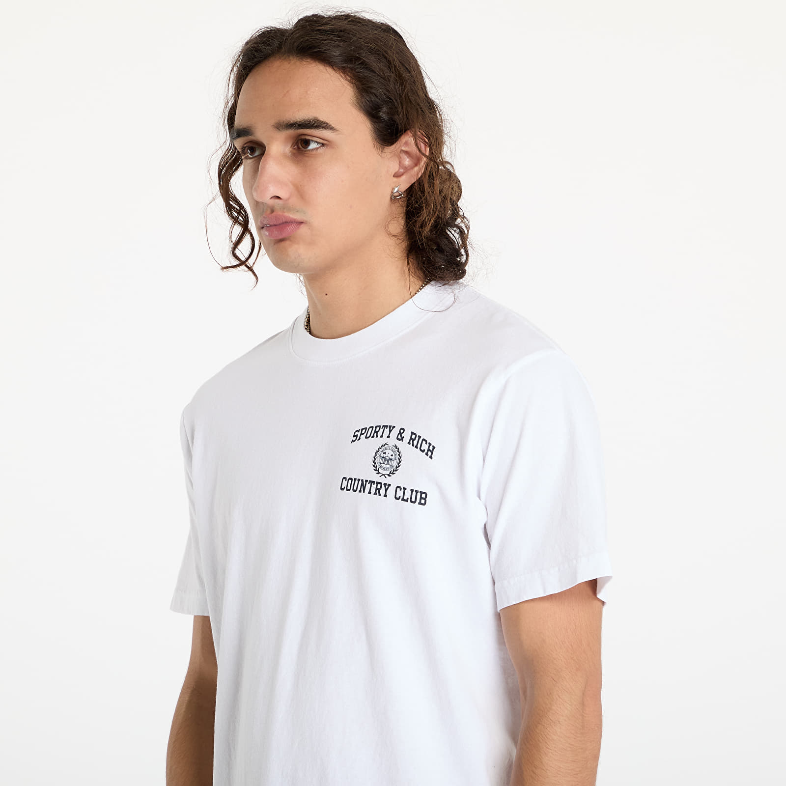 T-skjorter Sporty & Rich Varsity Crest T-Shirt UNISEX White/ Navy