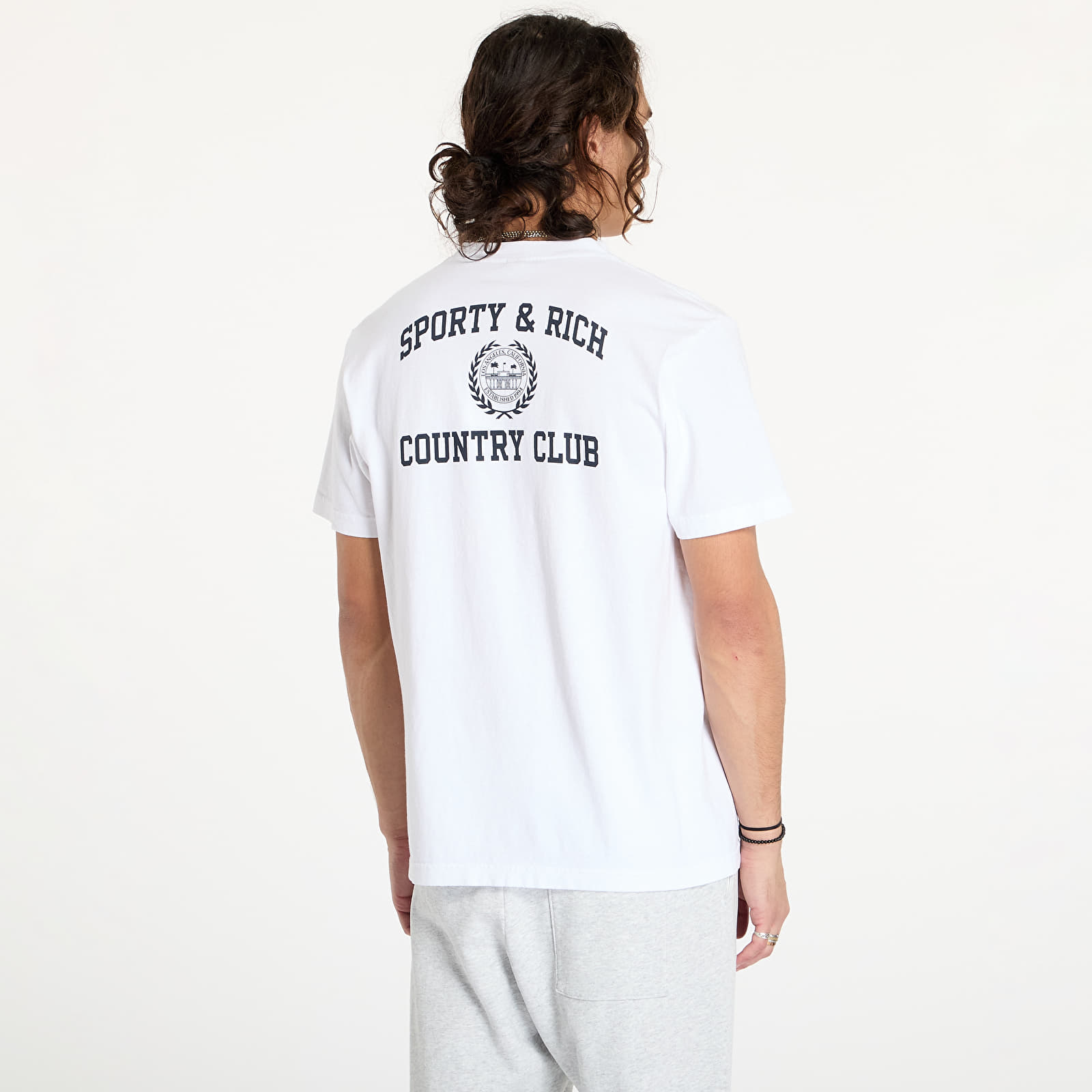 T-skjorter Sporty & Rich Varsity Crest T-Shirt UNISEX White/ Navy