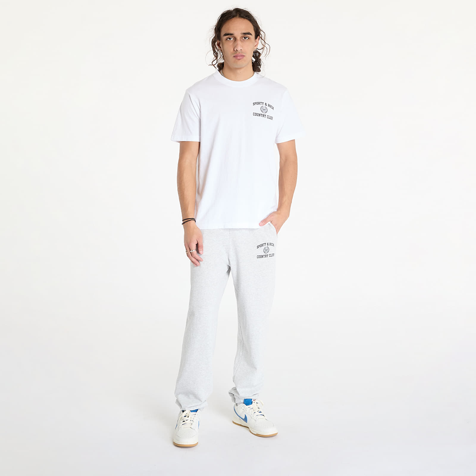 T-skjorter Sporty & Rich Varsity Crest T-Shirt UNISEX White/ Navy