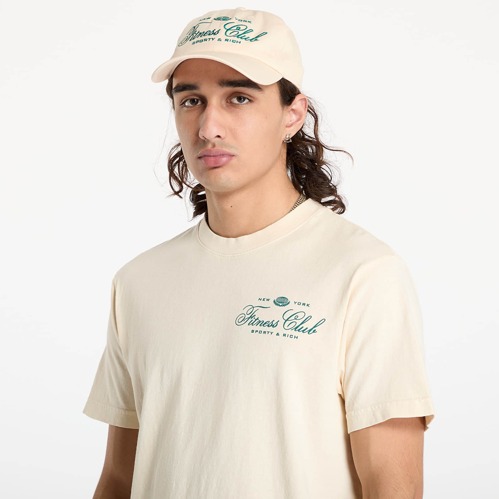 Trička Sporty & Rich Fitness World T-Shirt UNISEX Cream/ Alpine