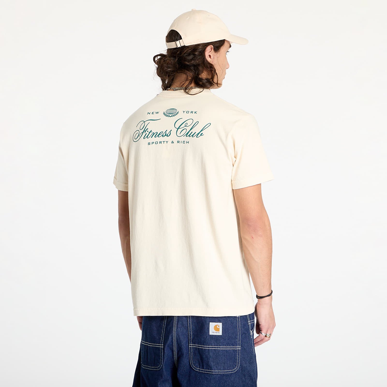 Trička Sporty & Rich Fitness World T-Shirt UNISEX Cream/ Alpine