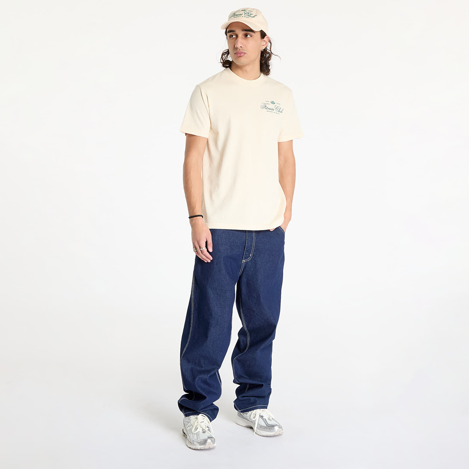 Trička Sporty & Rich Fitness World T-Shirt UNISEX Cream/ Alpine