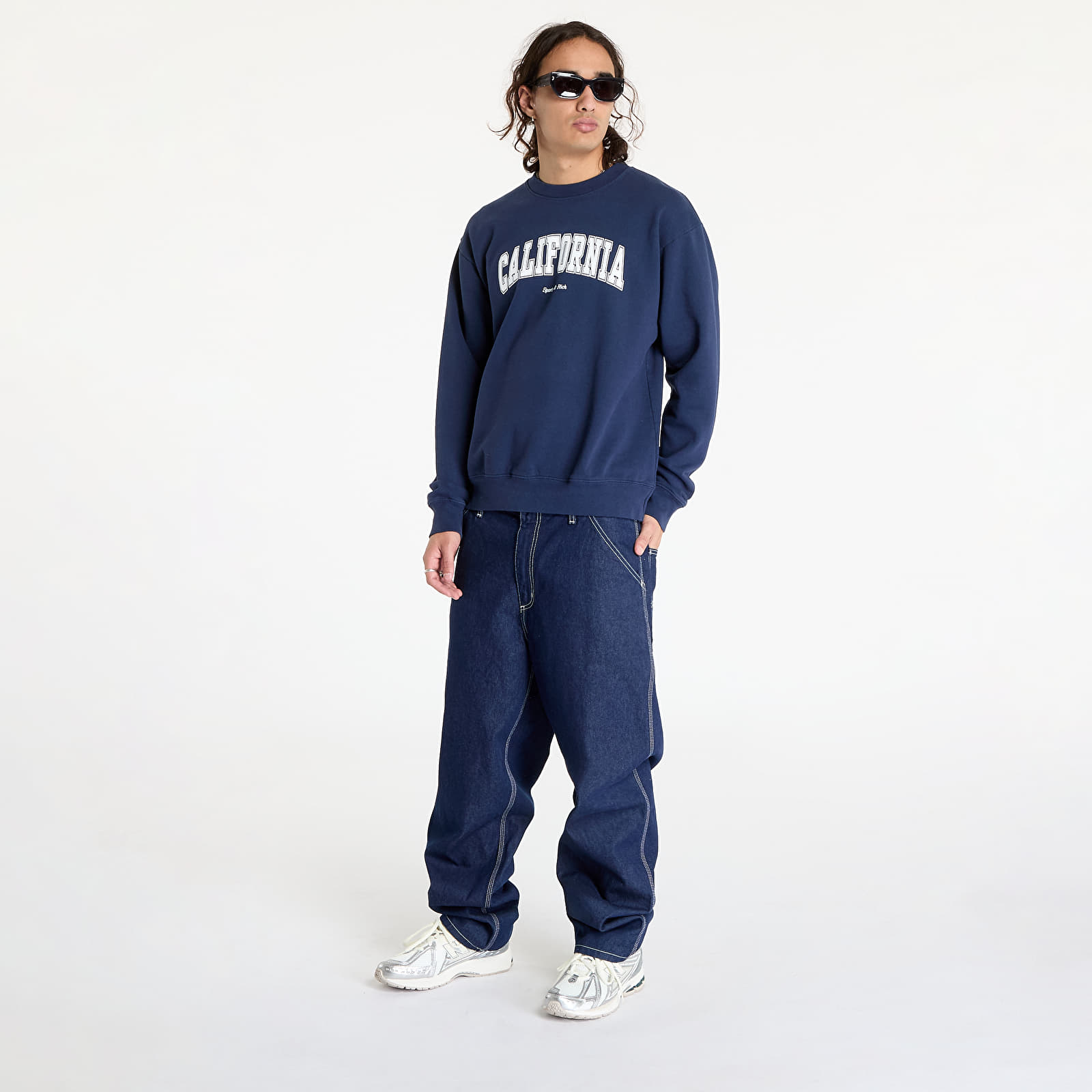Men's hoodies Sporty & Rich California Crewneck UNISEX Navy/ White