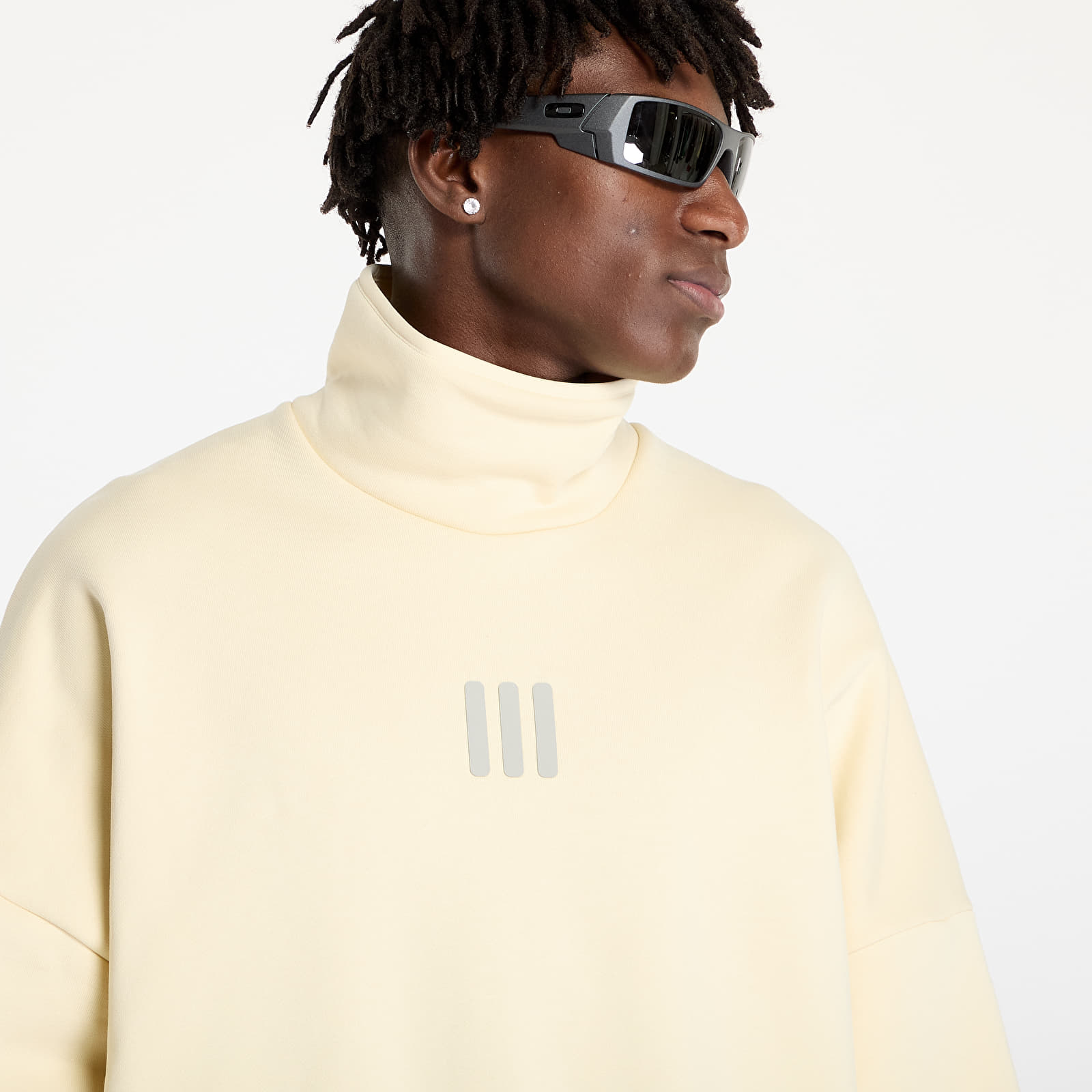 Bluzy z kapturem adidas x Fear Of God Athletics Fleece Mock Sweatshirt Pale Yellow