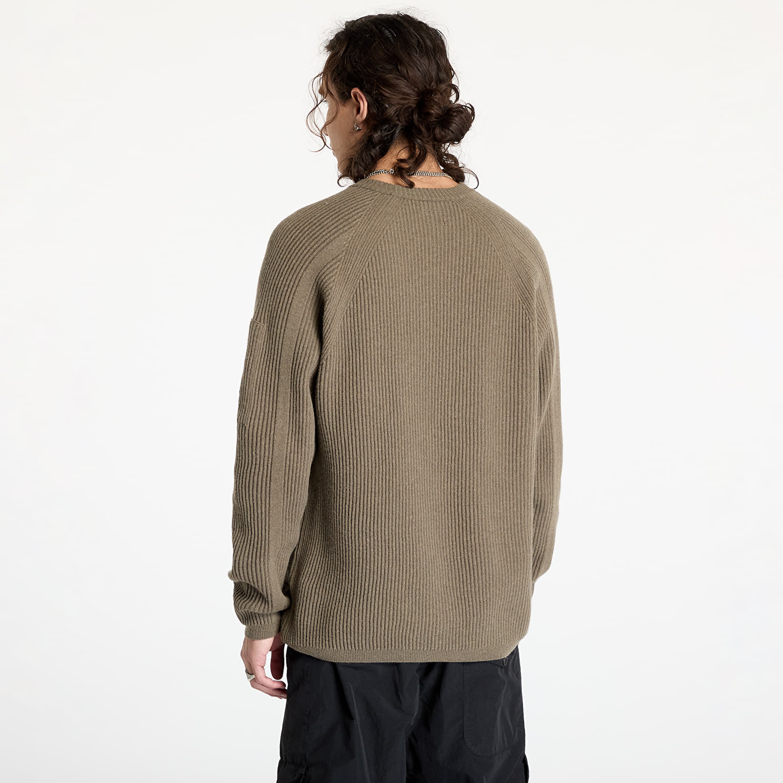 Pullover für Männer C.P. Company Lambswool Grs Crew Neck Full Knit Black/ Walnut