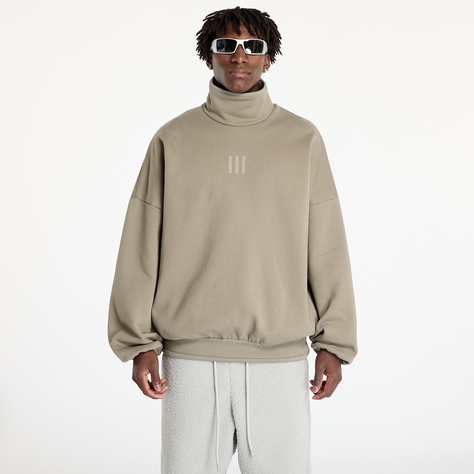 Men's hoodies adidas x Fear Of God Athletics Fleece Mock Sweatshirt Clay