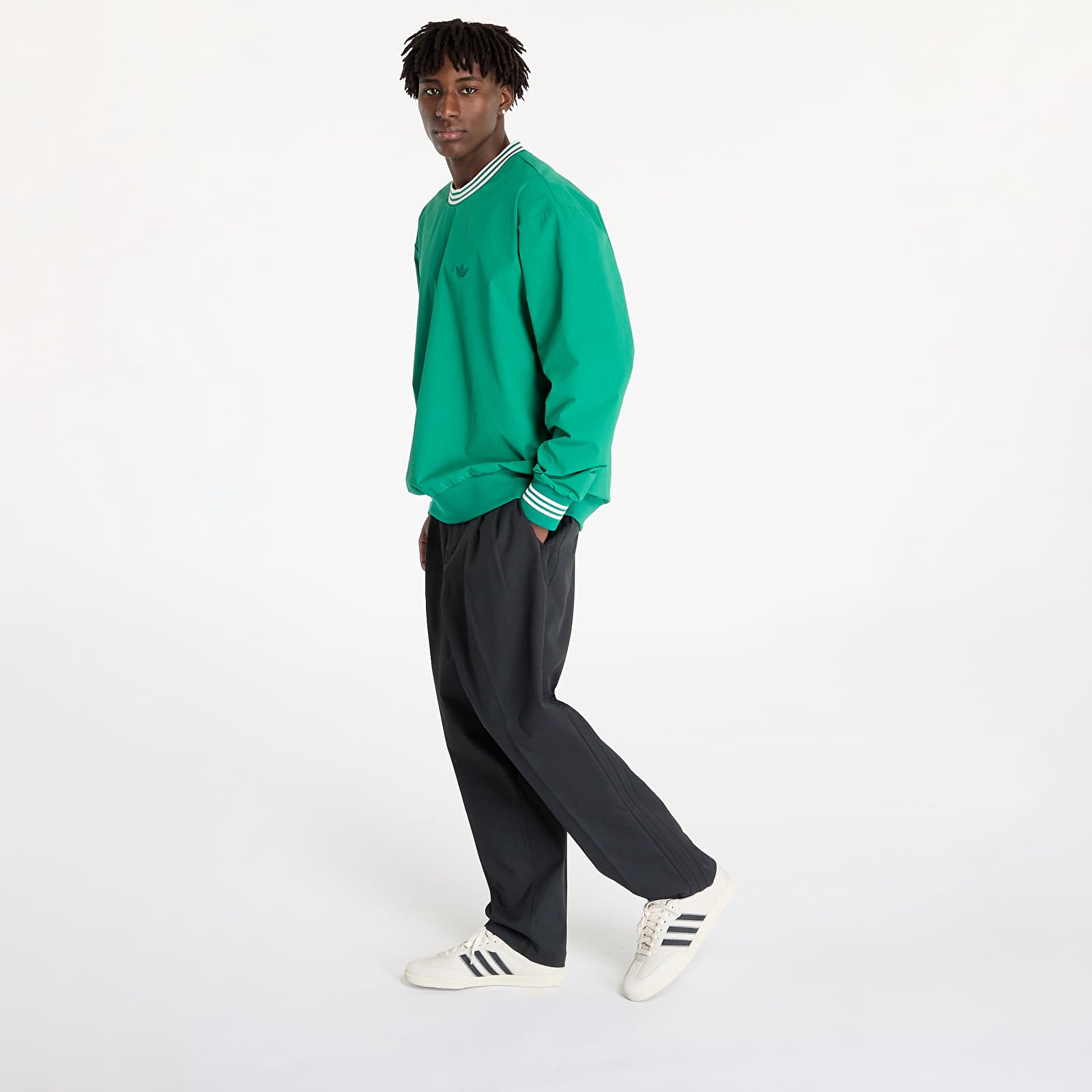 Pánské mikiny adidas Rolling Links Dwr Crew Bright Green