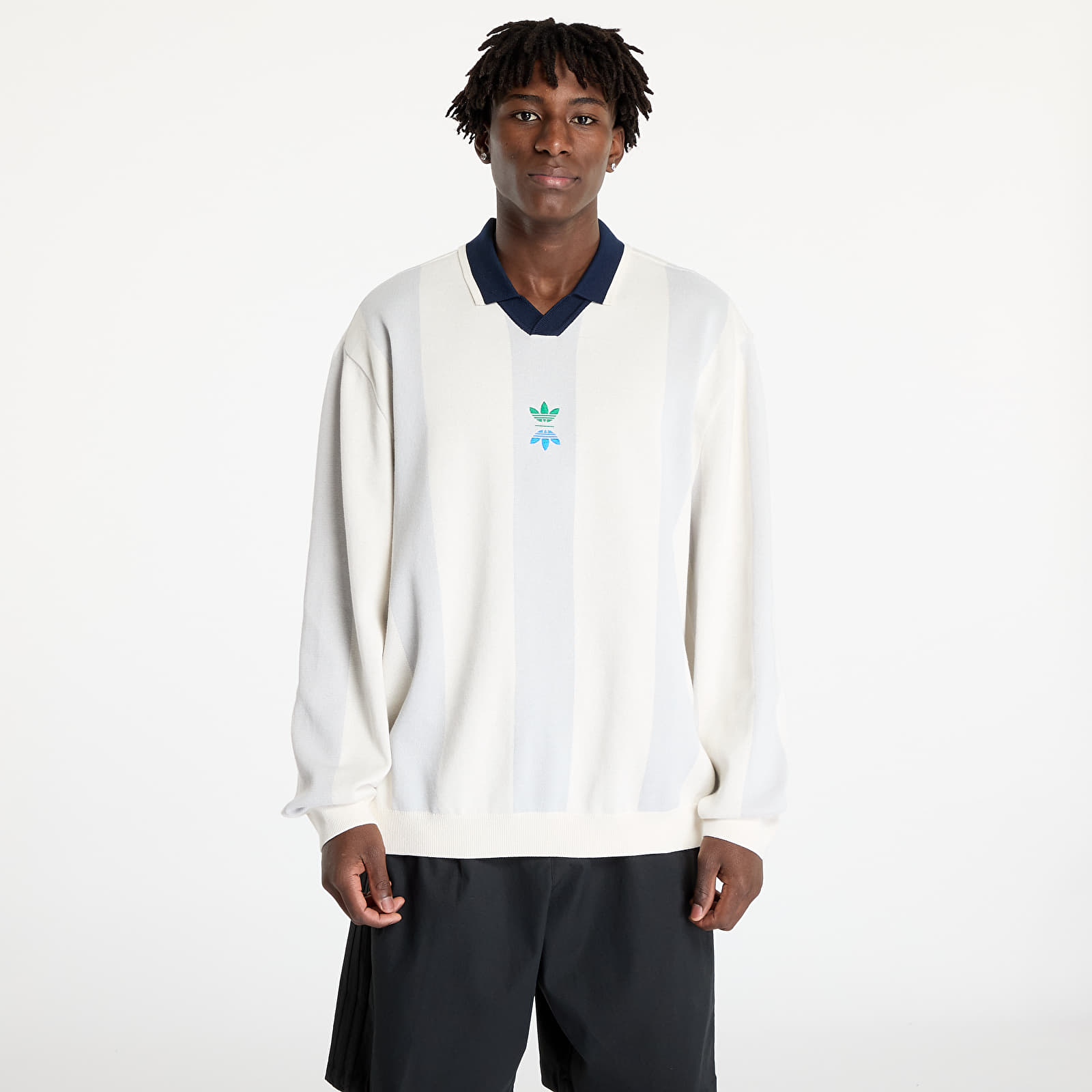 Tricouri bărbați adidas Rolling Links Long Sleeve Polo Shirt Chalk White