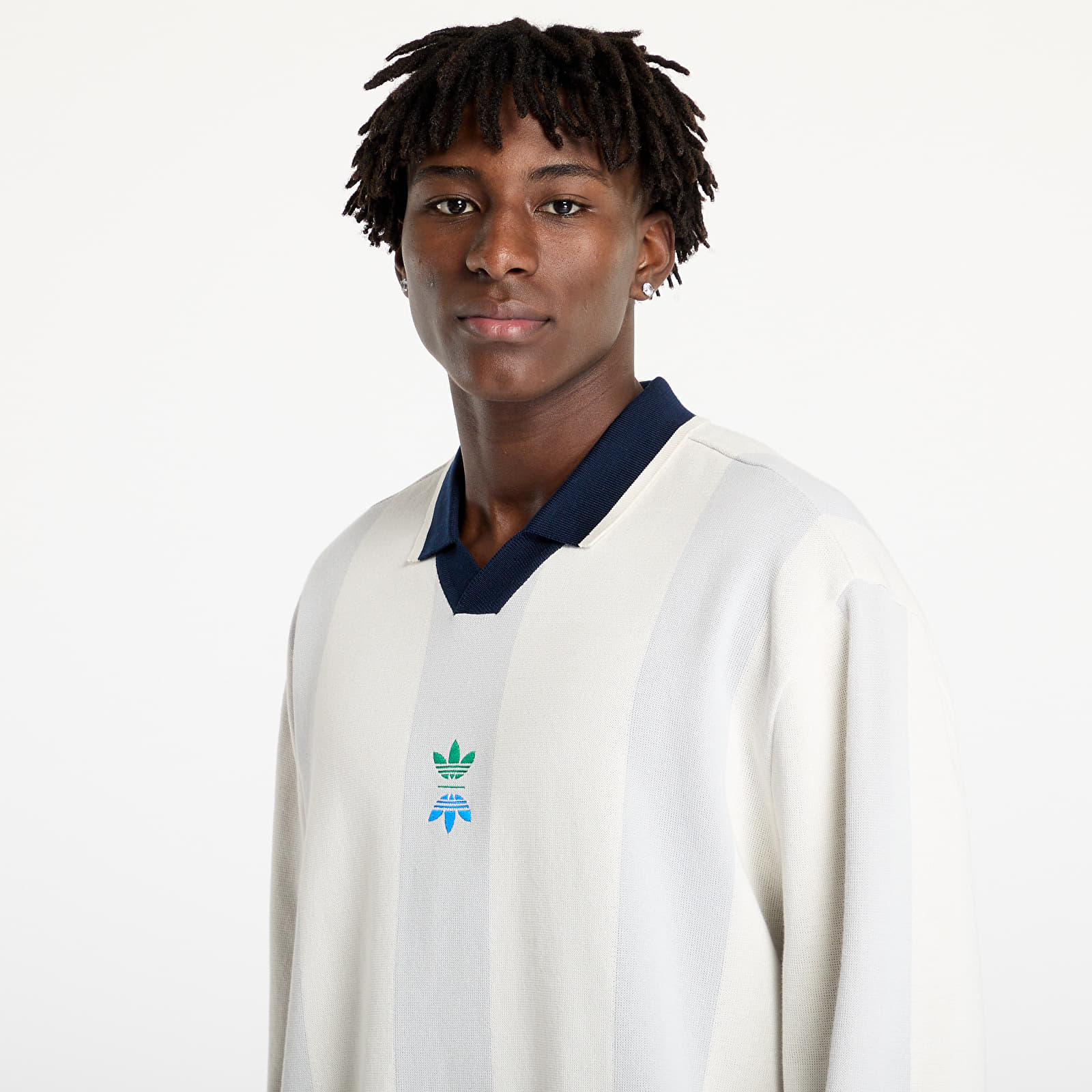 Tricouri bărbați adidas Rolling Links Long Sleeve Polo Shirt Chalk White